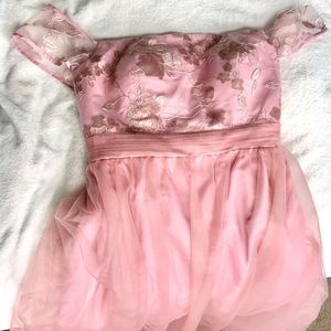 Off The Shoulder DustyRose Bridesmaid/Wedding/Prom